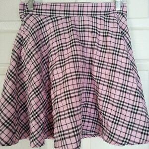 Hot Topic Pink Plaid Skirt - Medium